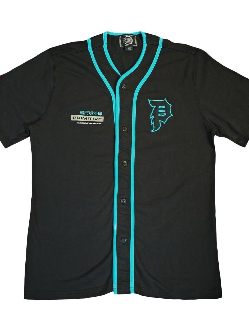 Primitive Demon Slayer Tanjiro Men’s Baseball Jersey Size L